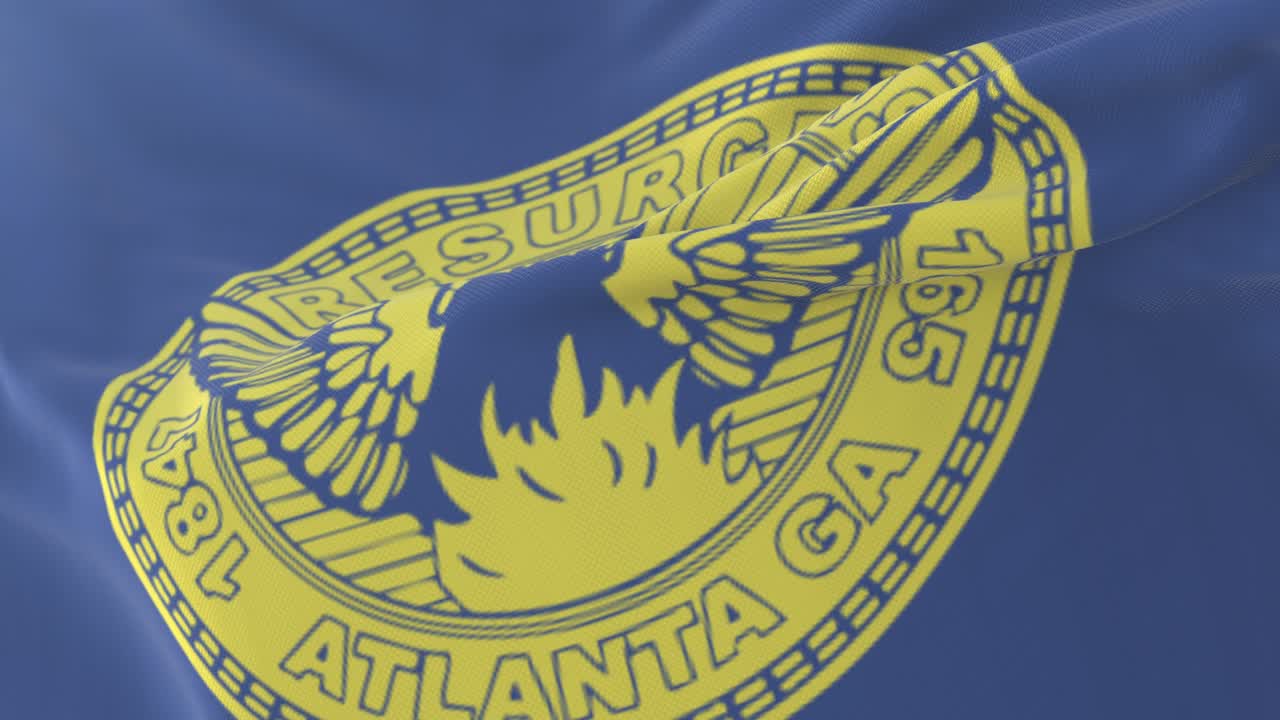 bandera de la ciudad de atlanta, georgia, estados unidos de américa - bucle