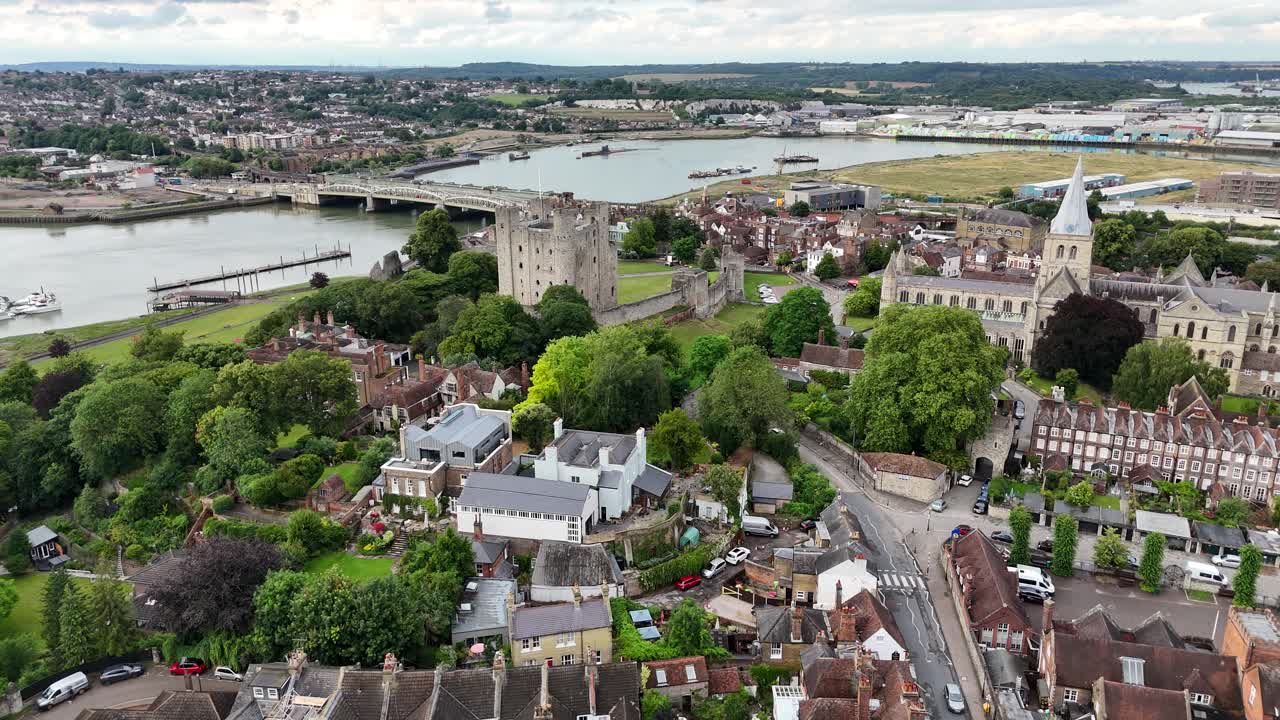 Rochester, Kent, Regno Unito, riprese aeree 4k da drone.