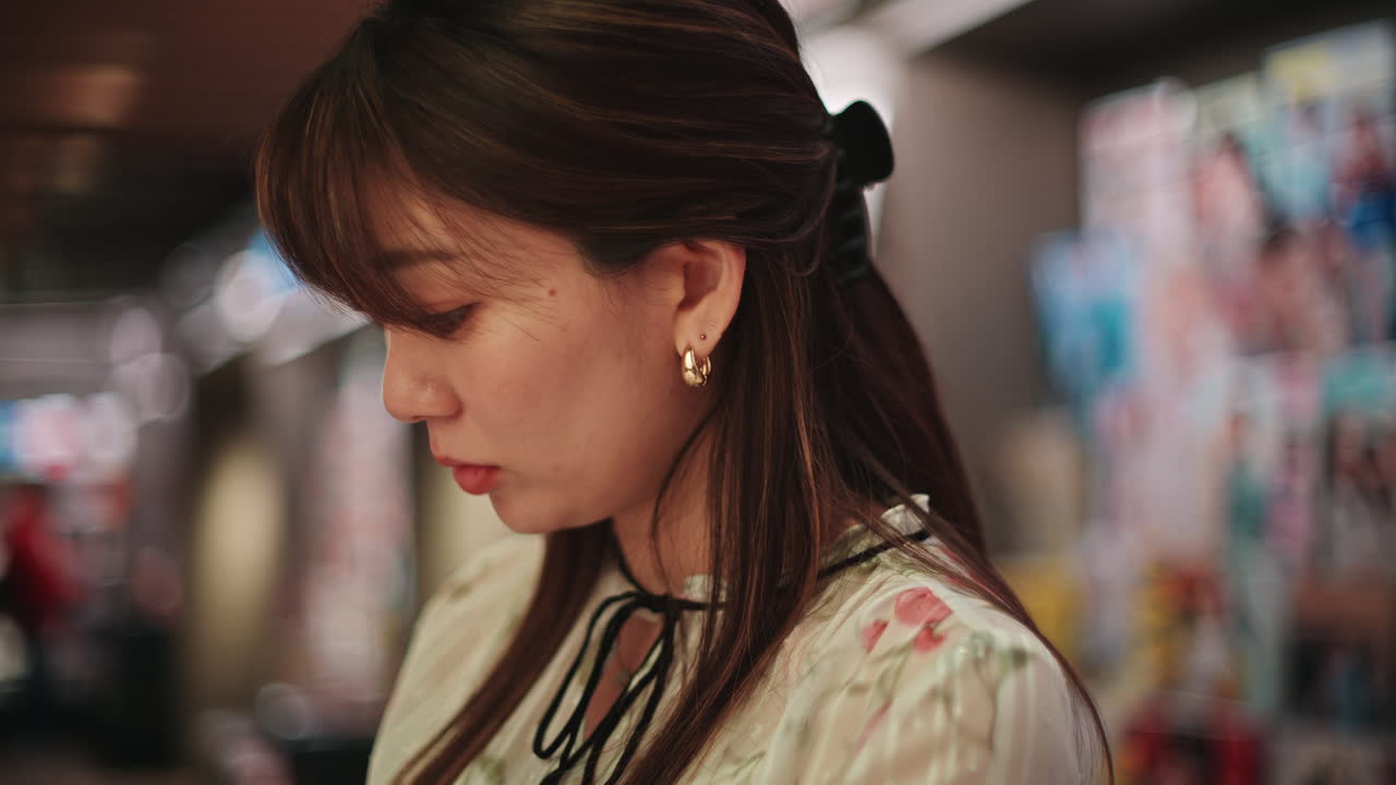 Portrait of a woman with earrings
