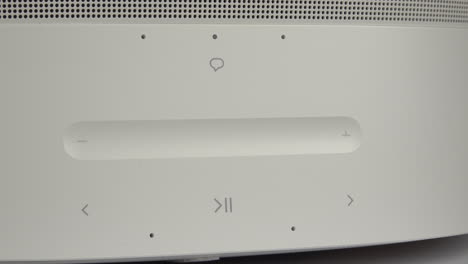 close up view of the sonos era 300 on a rotating table