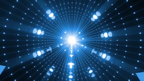 abstract blue light tunnel