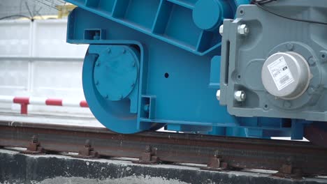 industrial machinery component on tracks