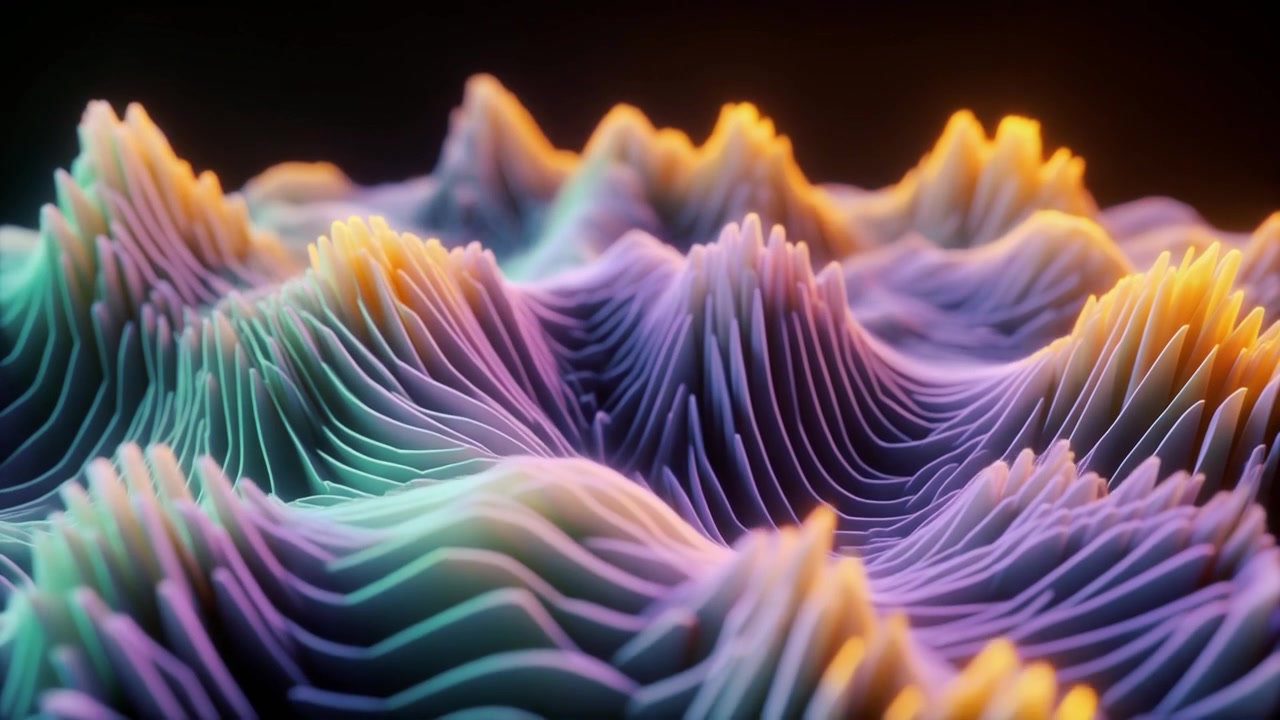 Abstract 3D Wave Motion with Vibrant Gradient Lighting