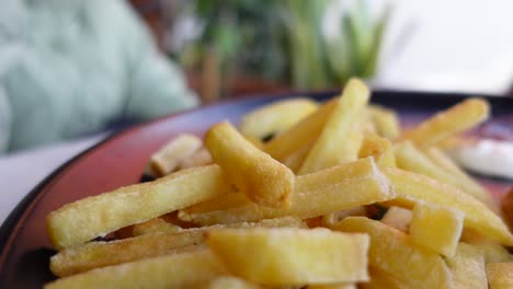 cerca de patatas fritas crujientes en un plato