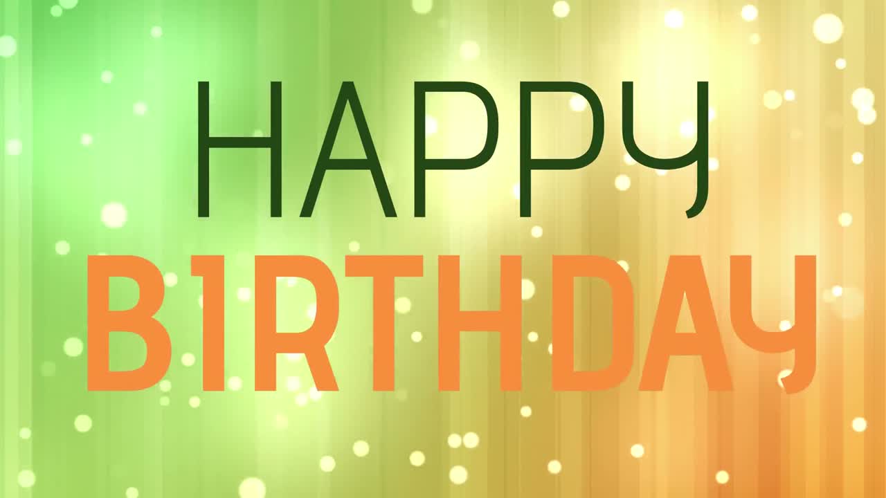 feliz cumpleaños con los discos avanzando en el fondo