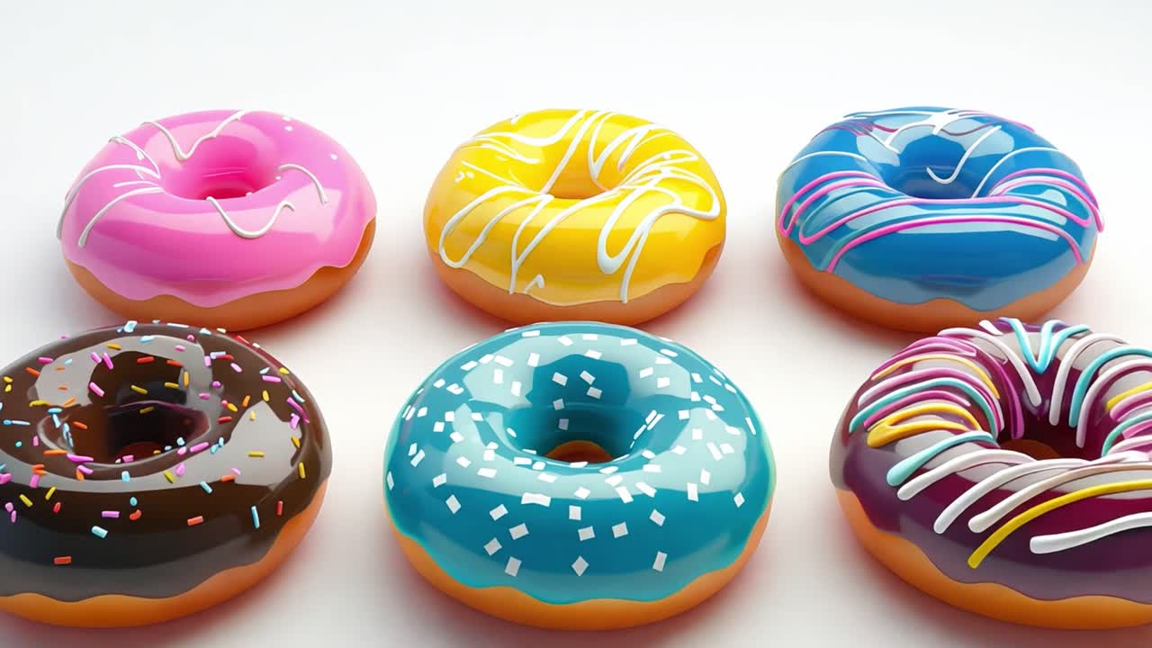 Colorful Glazed Donuts
