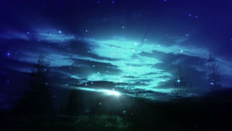 paisaje durante el fondo nocturno
