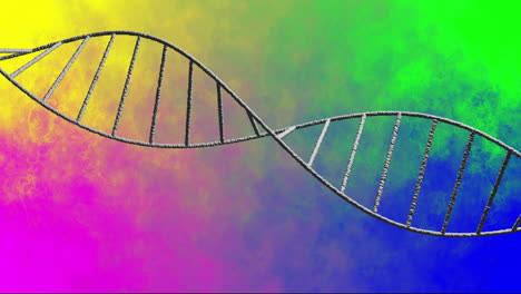 dna strand animation over colorful gradient background