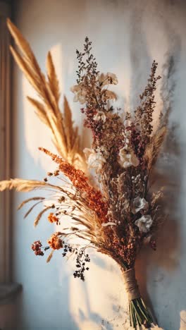 dried floral bouquet with pampas grass