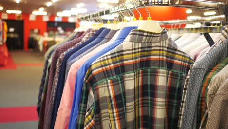 shirts on display in a retail store