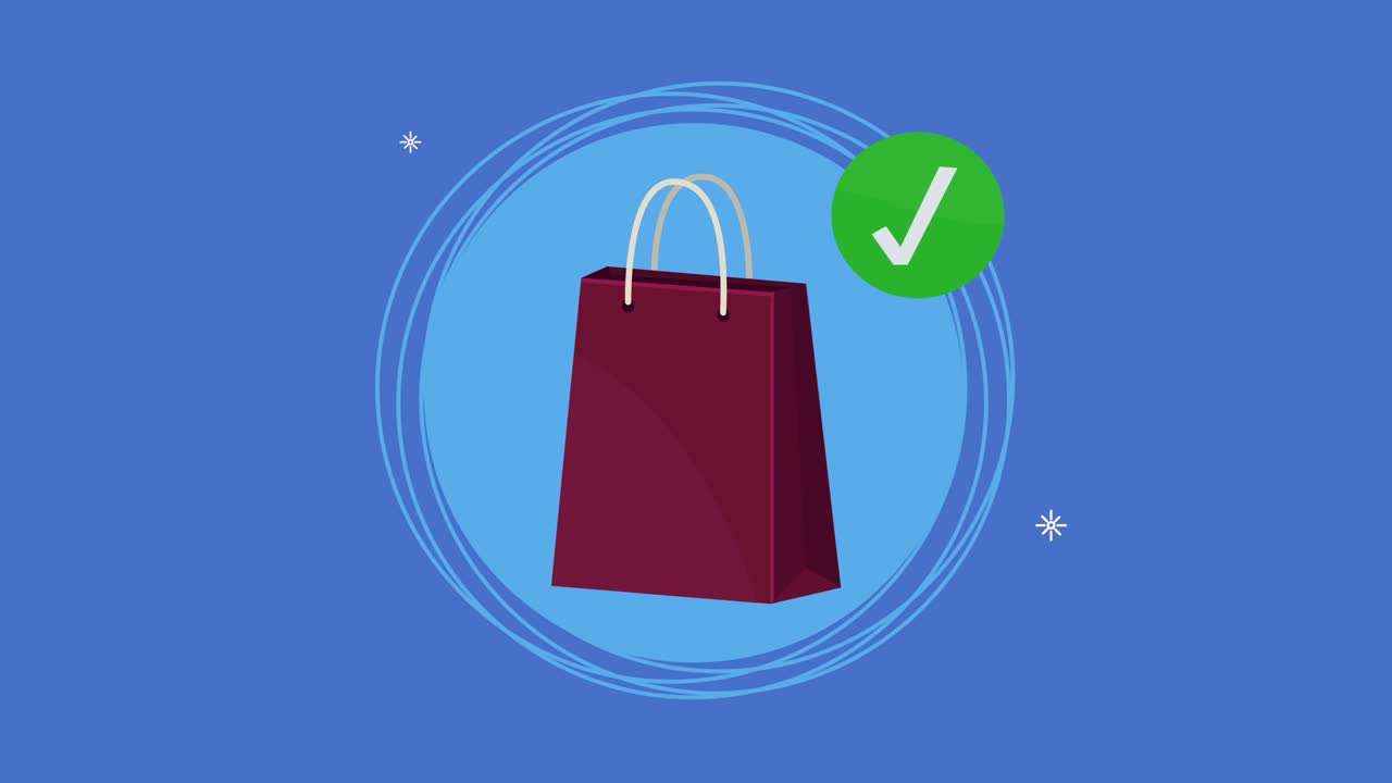 commercial red shopping bag animation