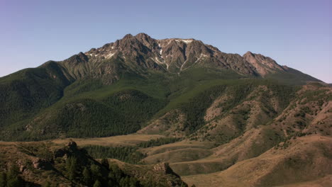 panoramic mountain landscape with forests and hills