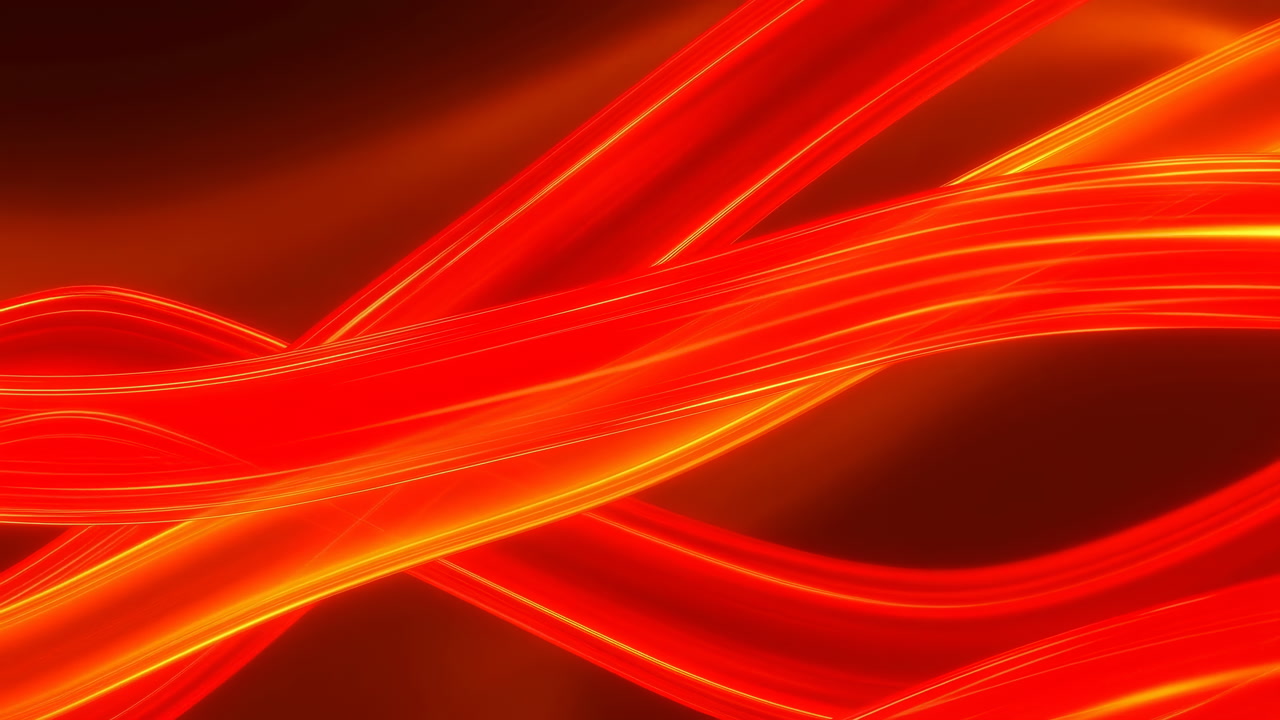 Dynamic Red Light Ribbon Motion Across Dark Background Fluid Energy Streaks With Fiery Glow, Motion Designer