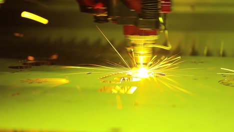 cnc laser cutting of metal, modern industrial technology.