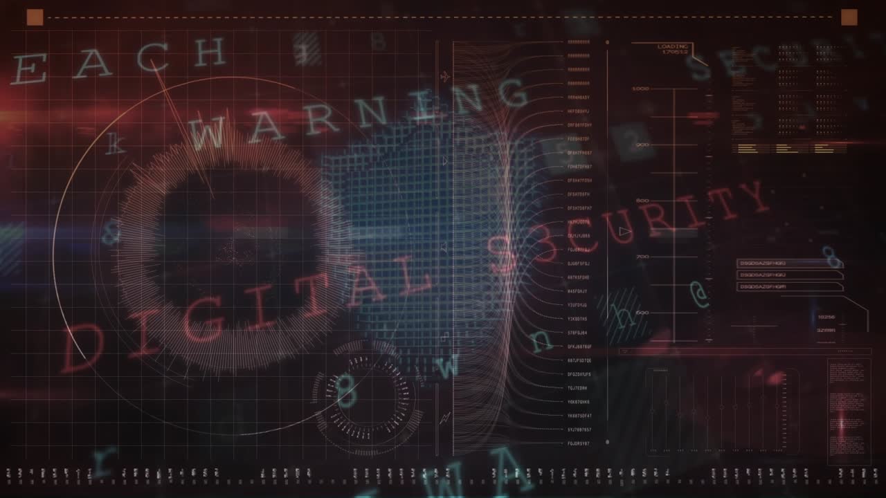 Animation of data processing over padlock