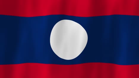 laos flag country animation 3d symbol design waving in wind movement national patriotism world culture emblem banner republic southeast asia red blue stripes white circle