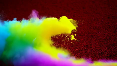 explosión de polvo de colores
