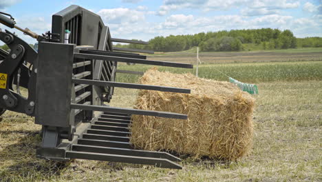 Landwirtschaftliche-Baggerschaufel.-Heu-Ernten.-Landmaschinen