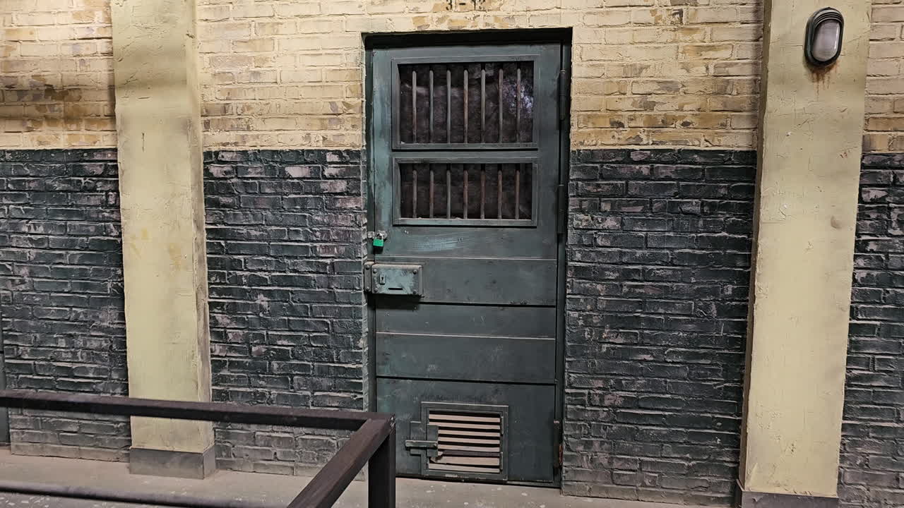 이칸 영화 드라마 세트에서 은 한국 교도소 감옥을 잠겼습니다.