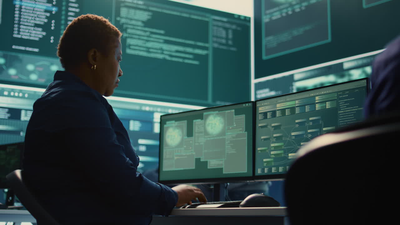 Cyber security expert working on encryption and IT security in agency