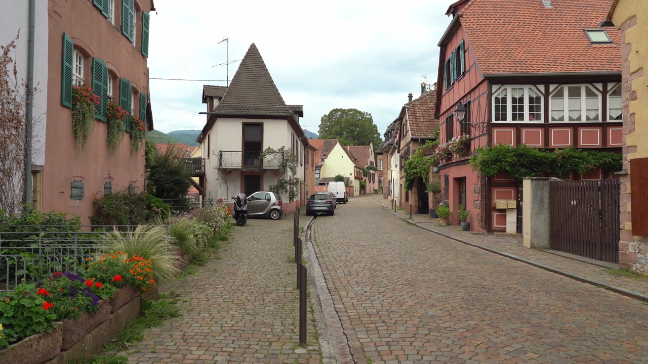 Cobble Paved Street of Kientzheim in Colmar