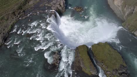 icelandic waterfall - aerial view