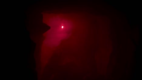 red light in a cave