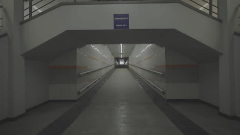 empty underground subway passageway