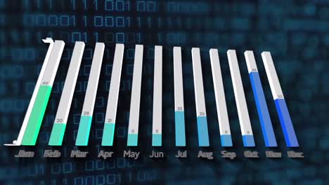 animation of graph over data processing on black background