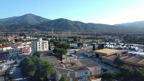 aerial view of a town with industrial area