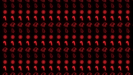 red neon christmas pattern background