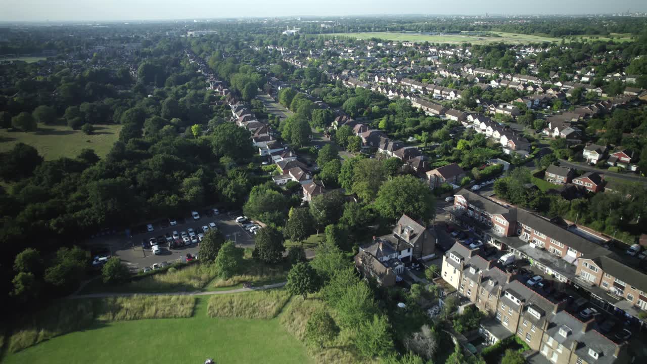 Aerial Drone Footage of Sunbury Lock on River Thames, Surrey UK – Scenic Residential Homes