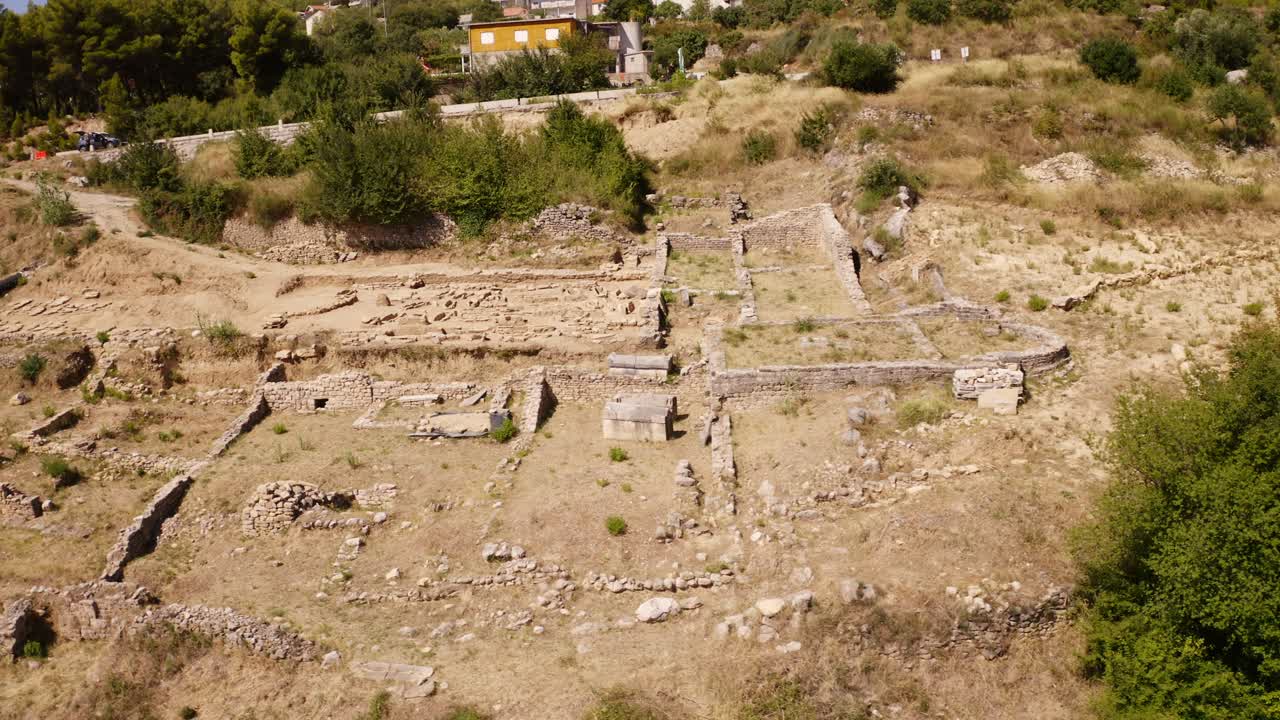 una hermosa vista de las excavaciones arqueológicas
