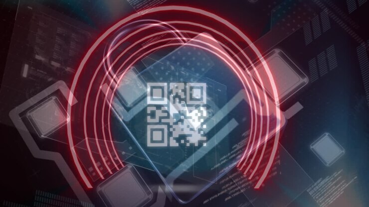 Animation of data processing over padlock