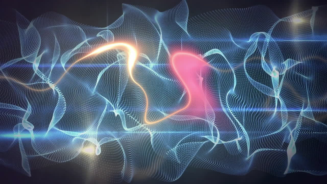 animación de formas de luz que se mueven sobre un fondo negro