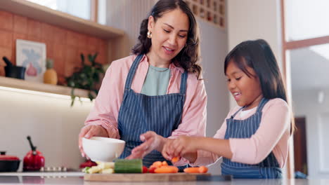 Cocina,-Comida-Y-Madre-Con-Su-Hijo.