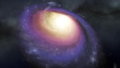 la galaxia espiral en bucle es una animación cg.