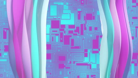 animation of pink shapes moving on pink background
