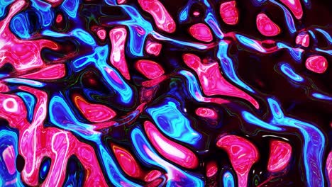 fondo fluido iridescente abstracto en bucle. hermosa superficie de vidrio ondulado de líquido con patrón, color de gradiente y ondas de flujo en él. bg creativo brillante con animación suave y suave.