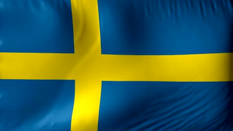 national flag of sweden. seamless looping 4k full realistic swedish flag waving against background.