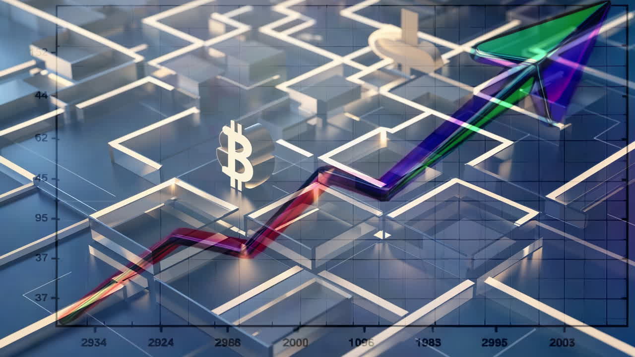 Bitcoin Cryptocurrency Growth and Market Trend Chart