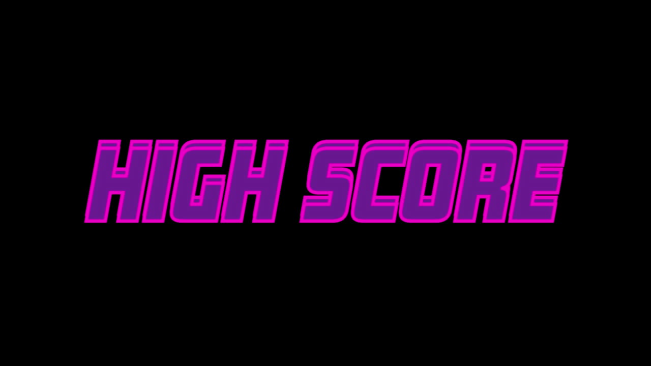 Animation of high score text on black background