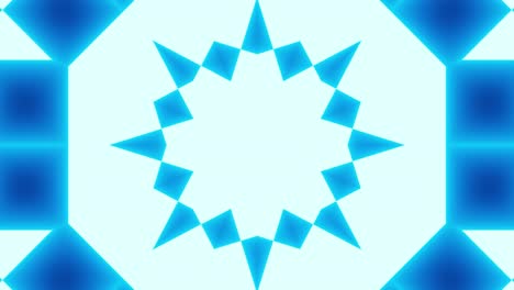 rapidly changing geometrical shapes and patterns in light and dark blue