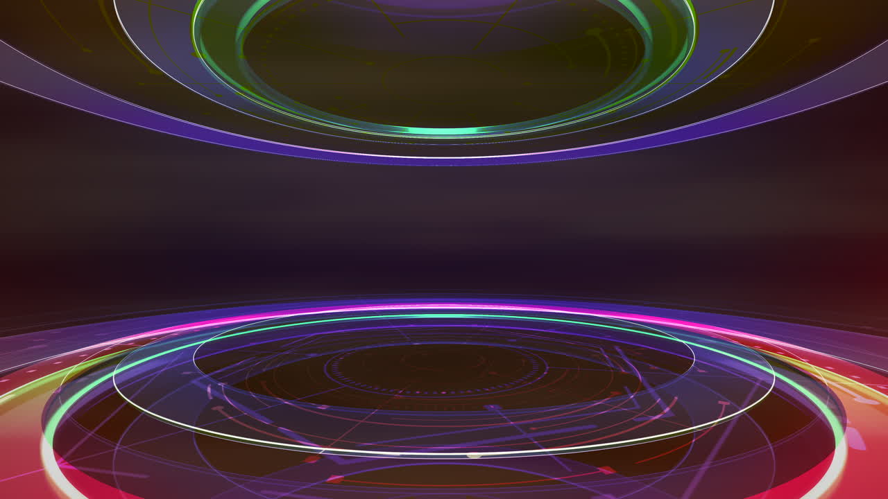 Intro news graphic animation in studio with circular shapes abstract background 1