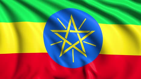 flag of Ethiopia with fabric structure in the wind (loopable)