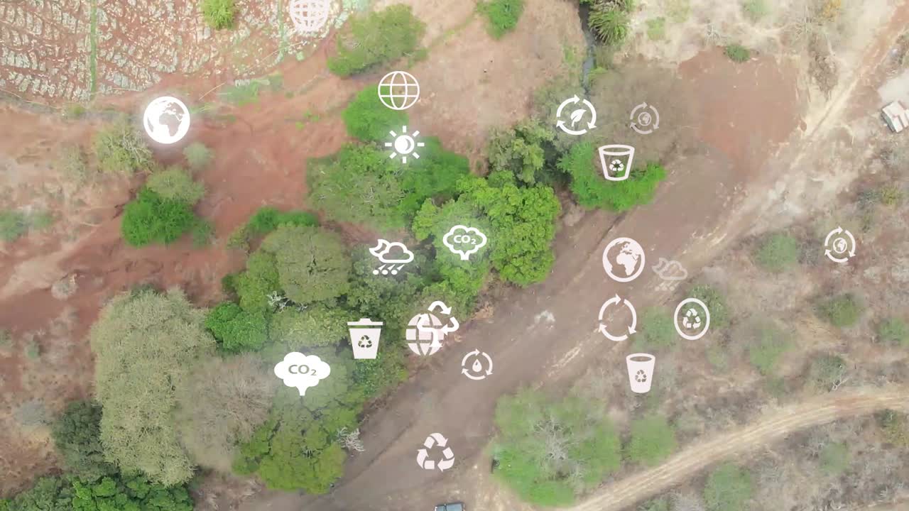 drones volando en granjas en las laderas del kilimanjaro - granjas verdes de kenia, asentamientos pobres en áfrica plantación agronómica aérea