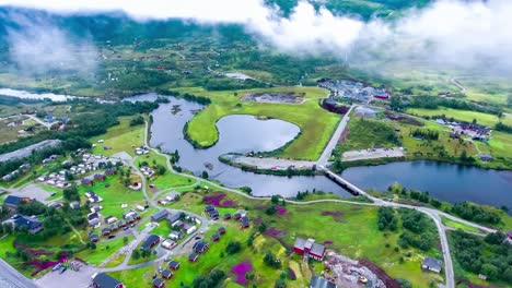imágenes aéreas de la hermosa naturaleza de noruega.