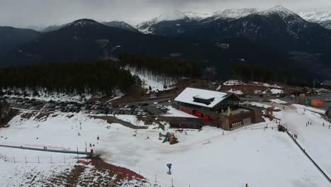 Aerial-views-of-ski-stations,-different-landscapes-and-viewers-in-Andorra-during-the-covid-times