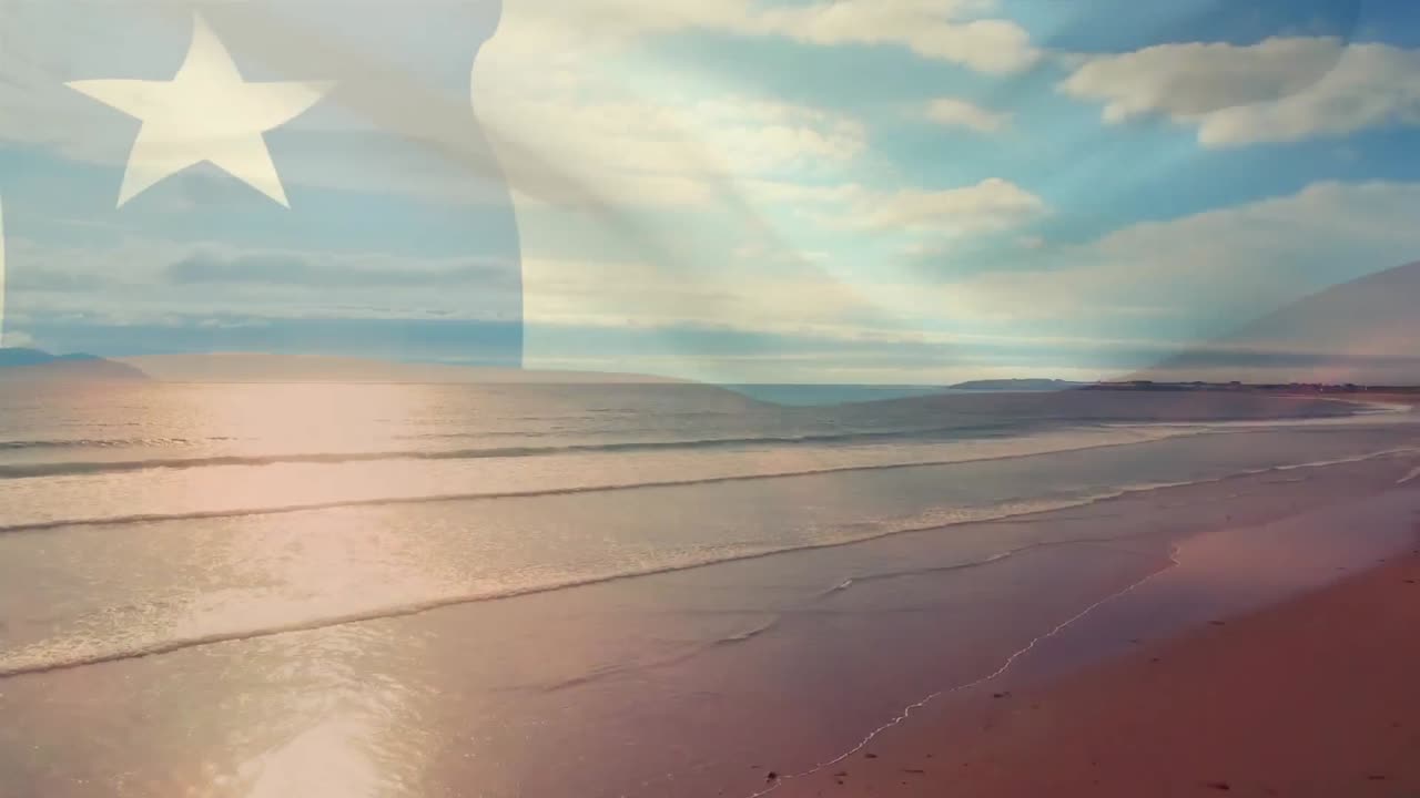 칠레의  ⁇ 발이  ⁇ 빛 바 ⁇ 가에서 흔들리는 애니메이션