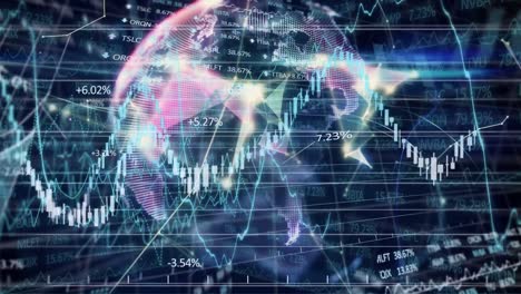 Animation-of-globe-and-financial-data-processing